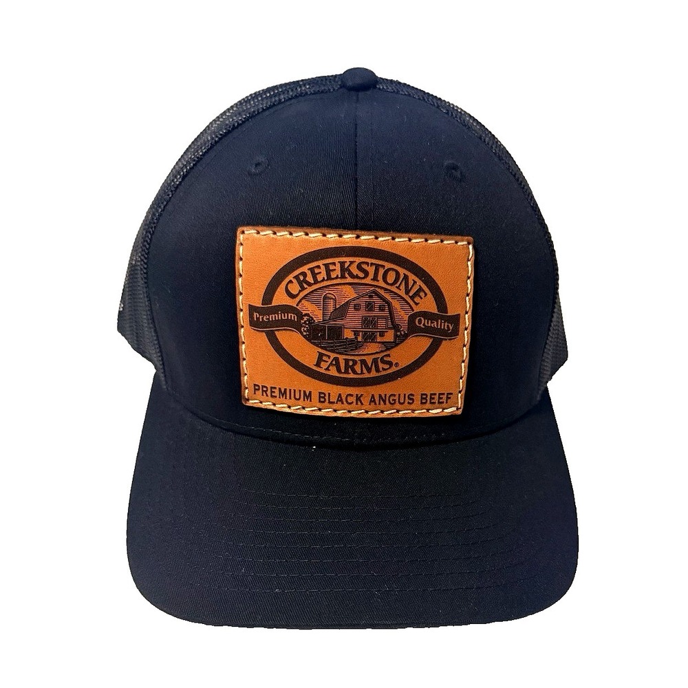 Creekstone Angus Cattle Leather Logo Snapback Trucker Hat Cap โ Richardson WR - Picture 2 of 9